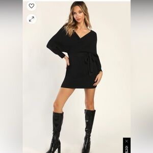 NWT Black Bodycon Sweater Dress. Size S.